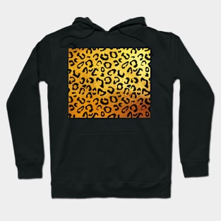 Black leopard print, golden backgound Hoodie